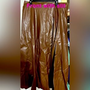 Long pleather skirt